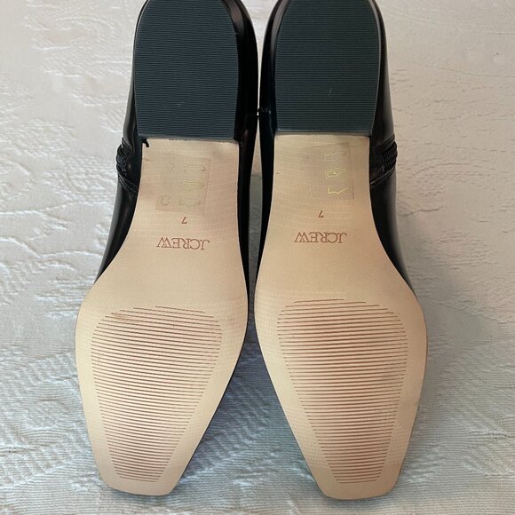 Jcrew square toe ankle boots, spazzolato leather, black, sz 7, NWOBox - Picture 4 of 5